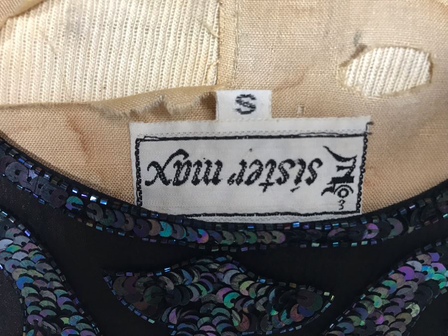 Vintage Sister Max Sequin Black Dress Size S [Photo 5]