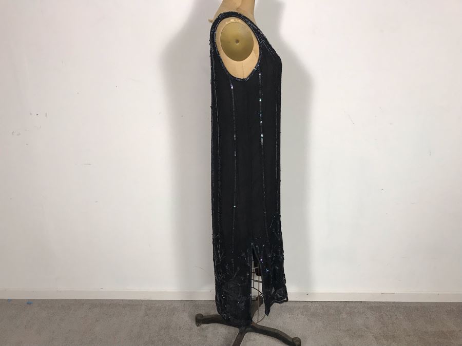 Vintage Sister Max Sequin Black Dress Size S [Photo 3]