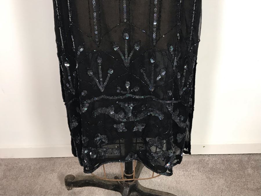 Vintage Sister Max Sequin Black Dress Size S [Photo 2]