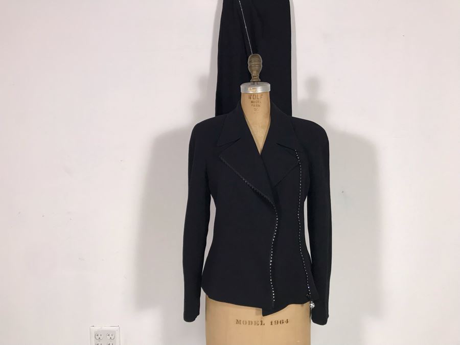 ESCADA Black Outfit Jacket With Pants Size 34 [Photo 3]