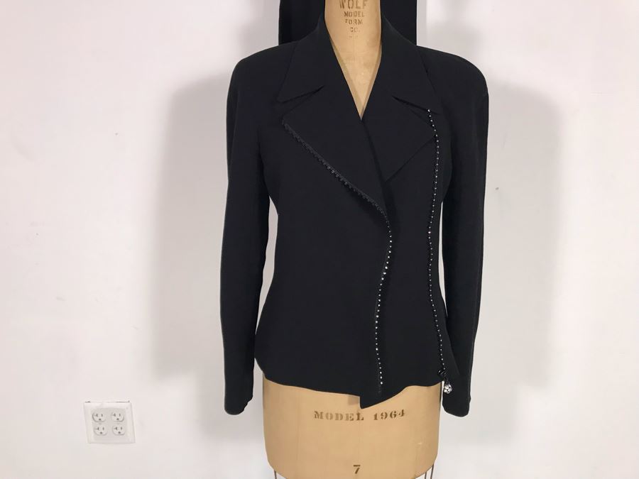 ESCADA Black Outfit Jacket With Pants Size 34 [Photo 4]