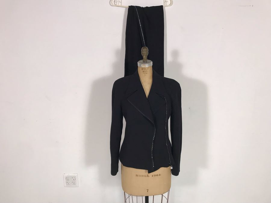 ESCADA Black Outfit Jacket With Pants Size 34 [Photo 2]