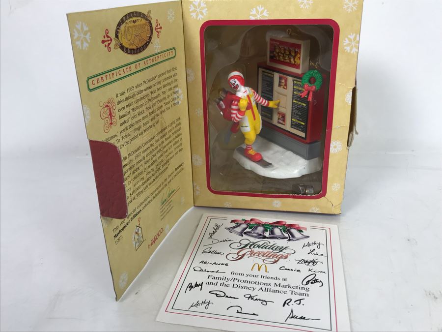 Vintage Enesco McDonald's Masterpiece Treasury Editions Ornament From Friends At Family/Promotions Marketing And The Disney Alliance Team
