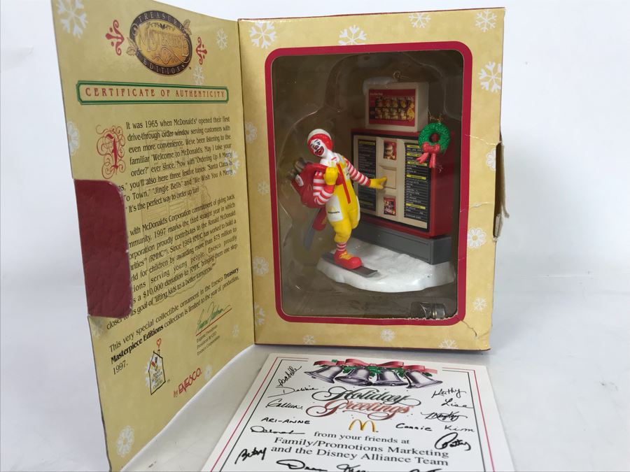 Vintage Enesco McDonald's Masterpiece Treasury Editions Ornament From Friends At Family/Promotions Marketing And The Disney Alliance Team [Photo 2]