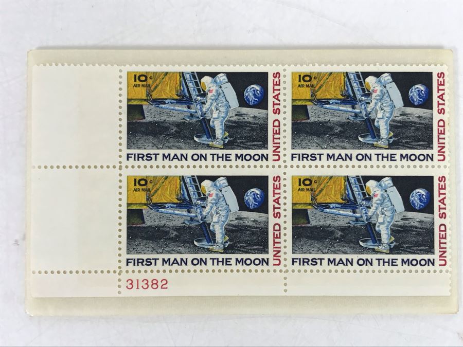 Vintage 10c United States Space Stamps: First Man On The Man United States [Photo 2]