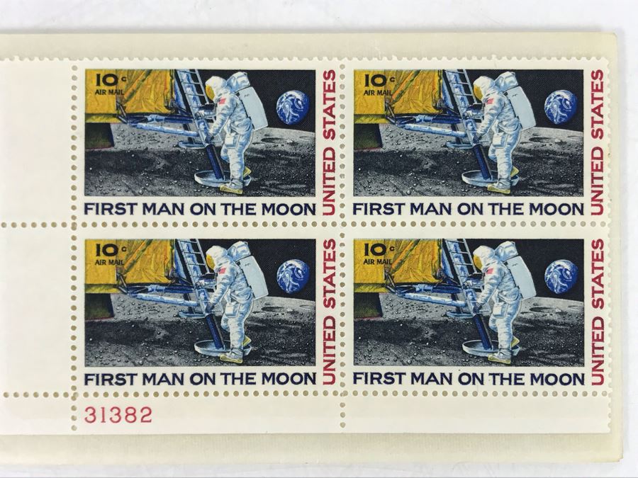 Vintage 10c United States Space Stamps: First Man On The Man United States [Photo 1]