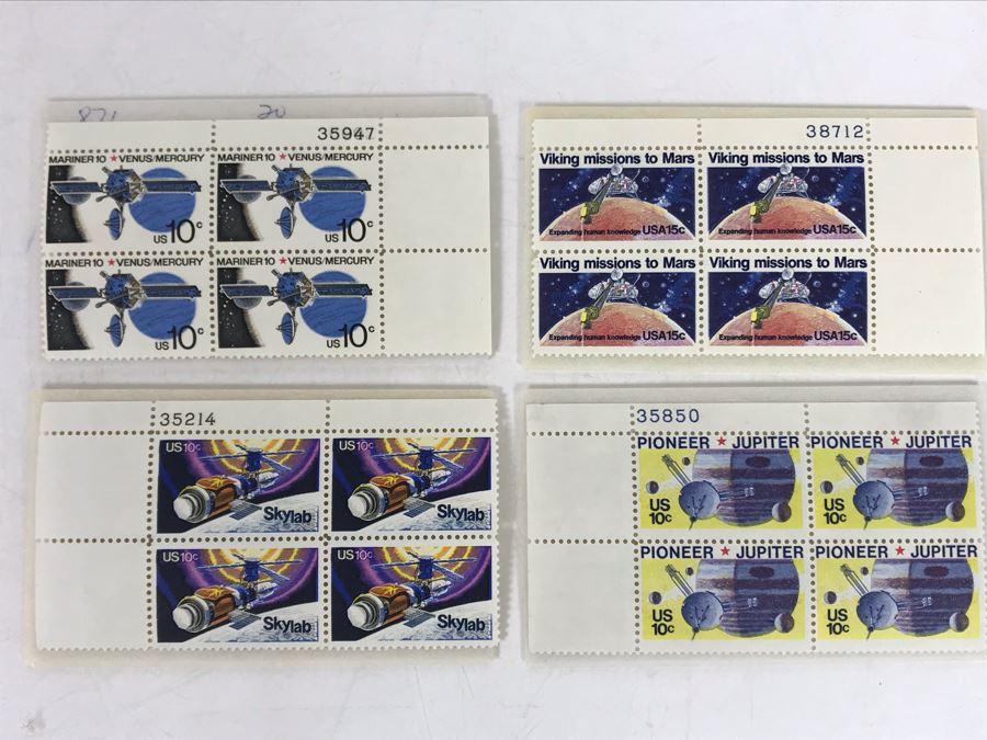 Vintage United States Space Stamps: Mariner 19 Venus Mercury, Viking Mission To Mars, Skylab, Pioneer Jupiter [Photo 2]
