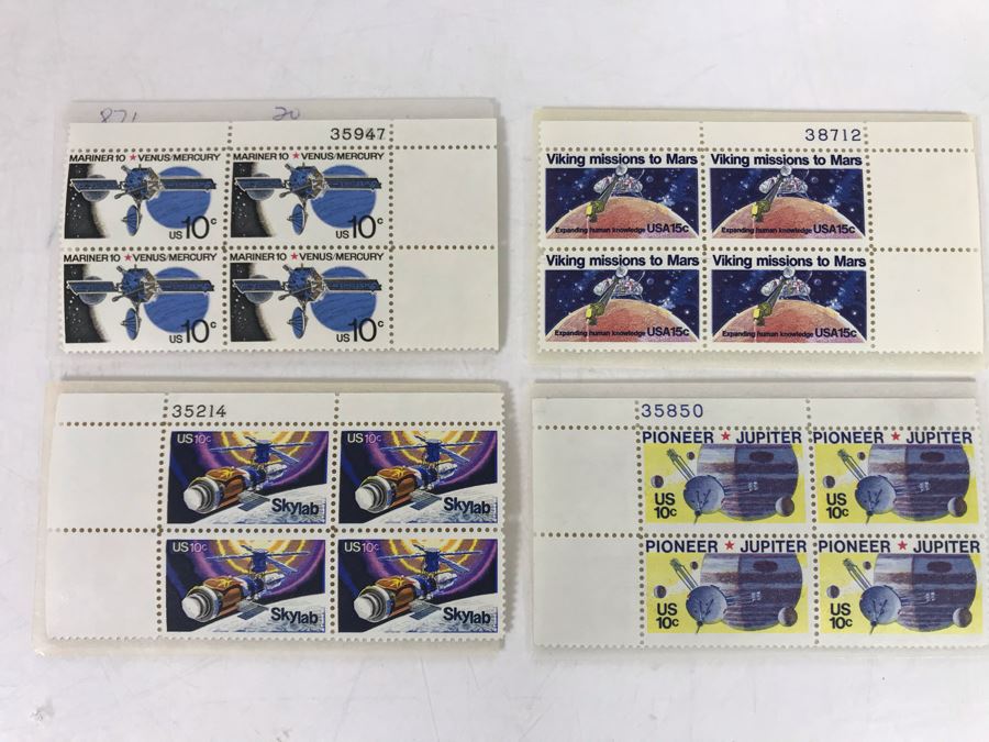 Vintage United States Space Stamps: Mariner 19 Venus Mercury, Viking Mission To Mars, Skylab, Pioneer Jupiter [Photo 8]