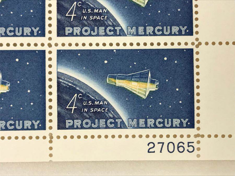 Vintage 4c Space Stamps United States U.S. Man In Space Project Mercury [Photo 4]