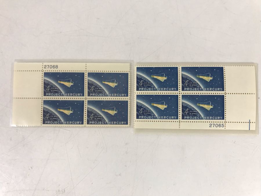 Vintage 4c Space Stamps United States U.S. Man In Space Project Mercury [Photo 2]