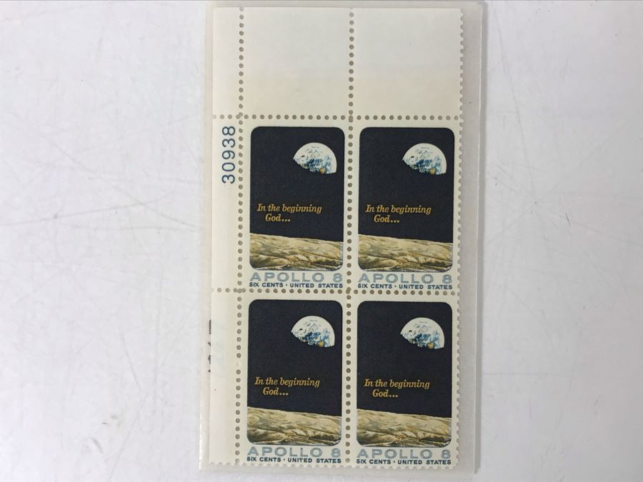 Vintage 6c Space Stamps United States Apollo 8 In The Beginning God... [Photo 2]