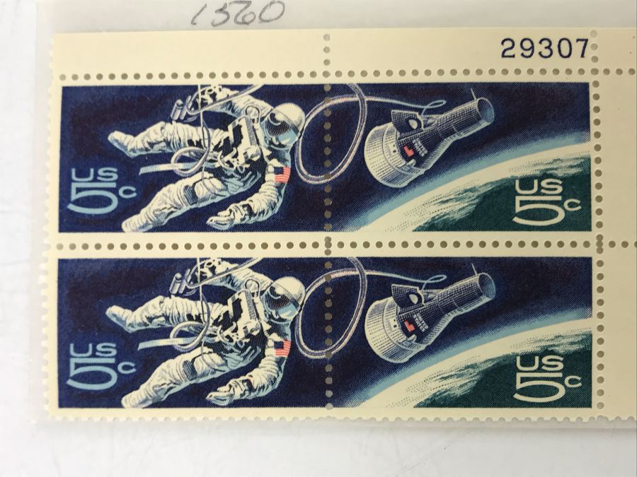 Vintage 5c Space Stamps 1967 Gemini 4 Spacewalk