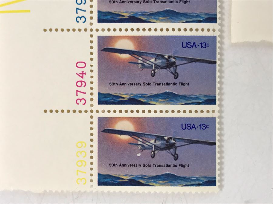 Mint Stamps 50th Anniversay Solo Transatlantic Flight 13c Charles Lindbergh Flight [Photo 6]
