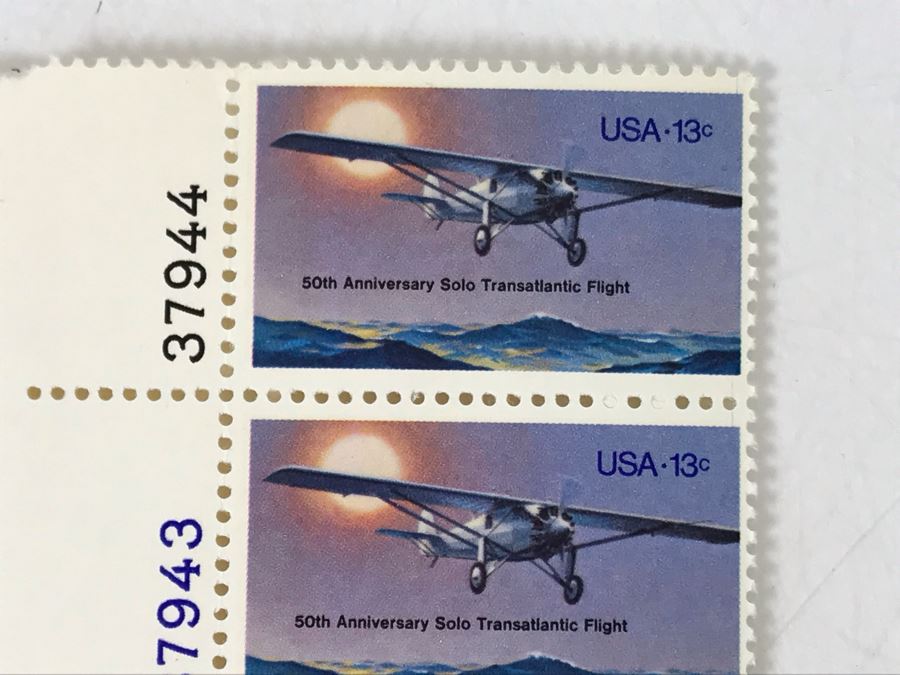 Mint Stamps 50th Anniversay Solo Transatlantic Flight 13c Charles Lindbergh Flight [Photo 5]