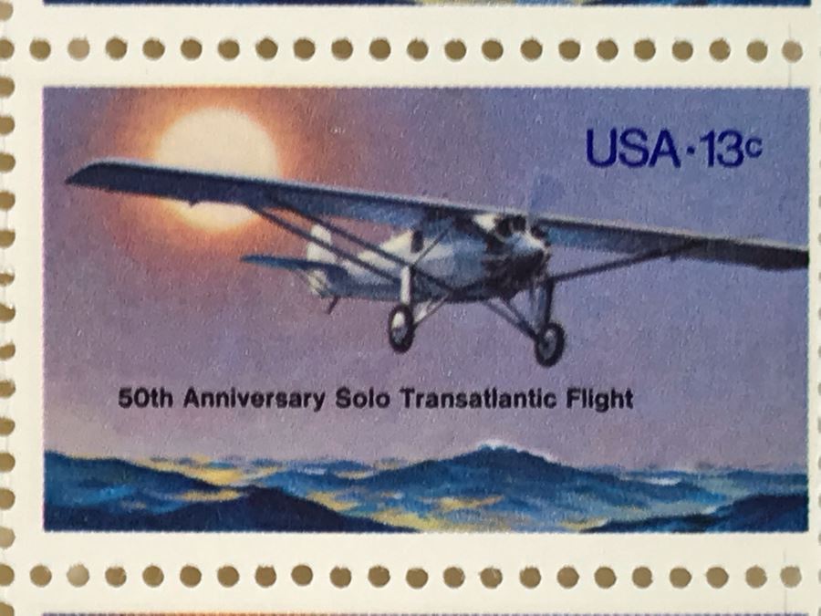 Mint Stamps 50th Anniversay Solo Transatlantic Flight 13c Charles Lindbergh Flight [Photo 7]