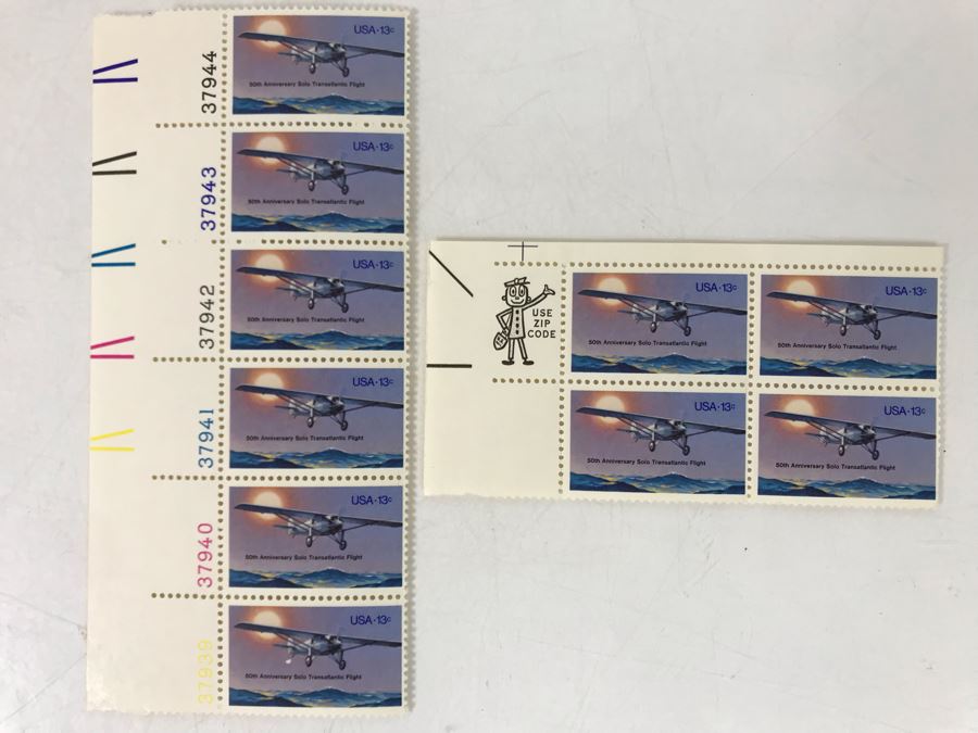 Mint Stamps 50th Anniversay Solo Transatlantic Flight 13c Charles Lindbergh Flight