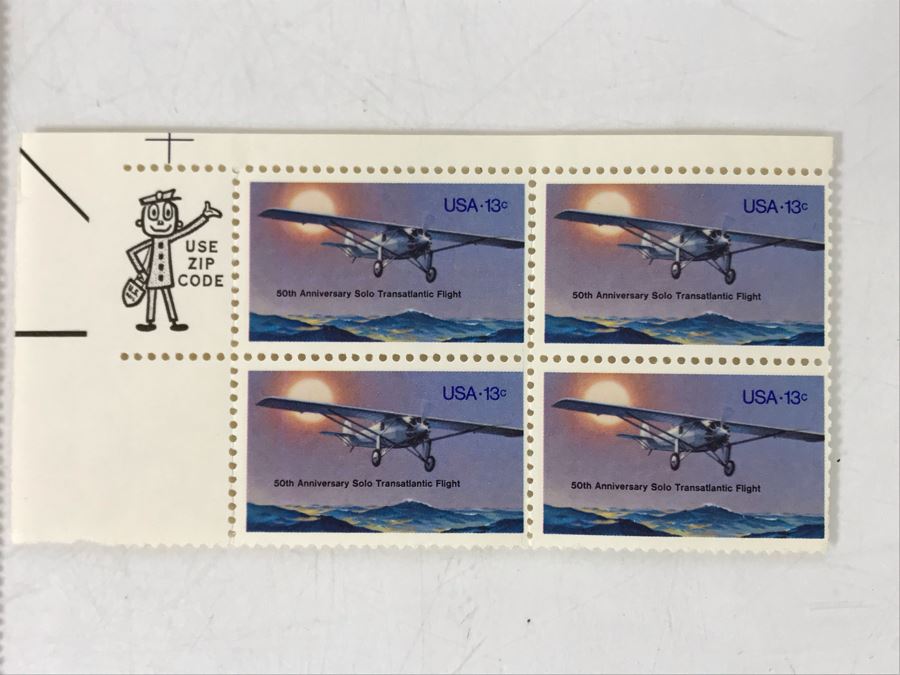 Mint Stamps 50th Anniversay Solo Transatlantic Flight 13c Charles ...