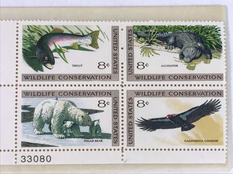 Mint Stamps Wildlife Conservation, American Bald Eagle, African Elephant Herd, The Age Of Reptiles, Haida Ceremonial Canoe And Coral Reefs USA [Photo 8]