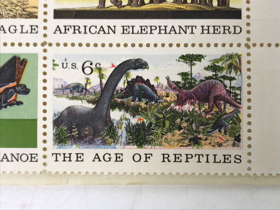 Mint Stamps Wildlife Conservation, American Bald Eagle, African Elephant Herd, The Age Of Reptiles, Haida Ceremonial Canoe And Coral Reefs USA [Photo 6]