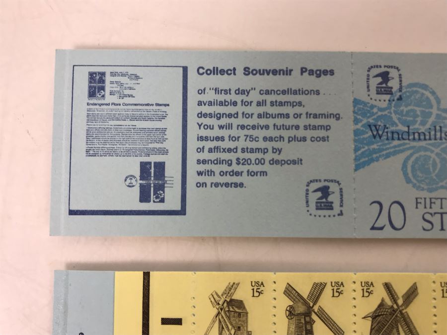 Pair Of Mint Fifteen Cent Stamp Books Windmills USA [Photo 6]