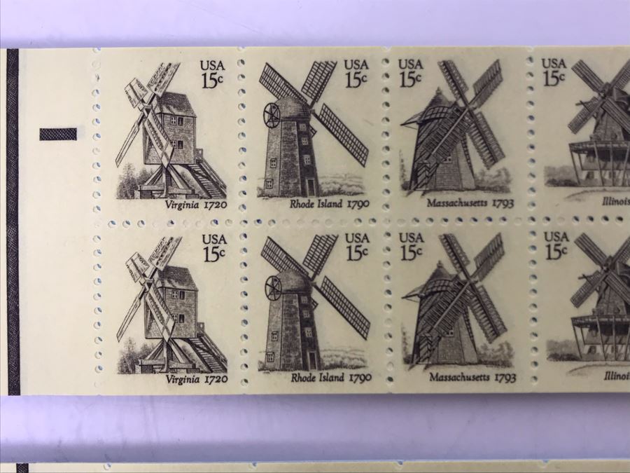 Pair Of Mint Fifteen Cent Stamp Books Windmills USA [Photo 2]