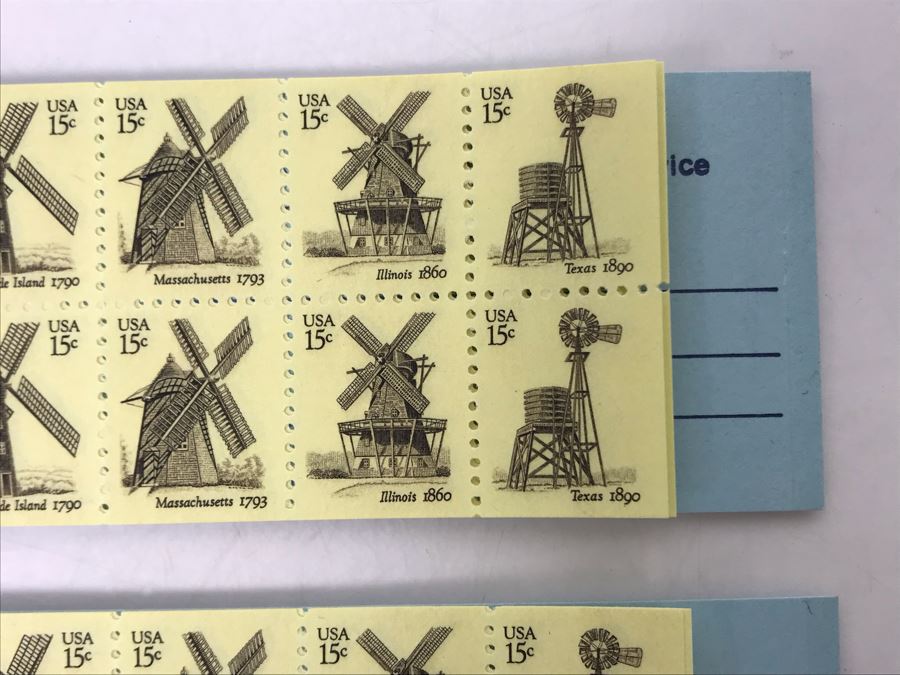 Pair Of Mint Fifteen Cent Stamp Books Windmills USA [Photo 3]