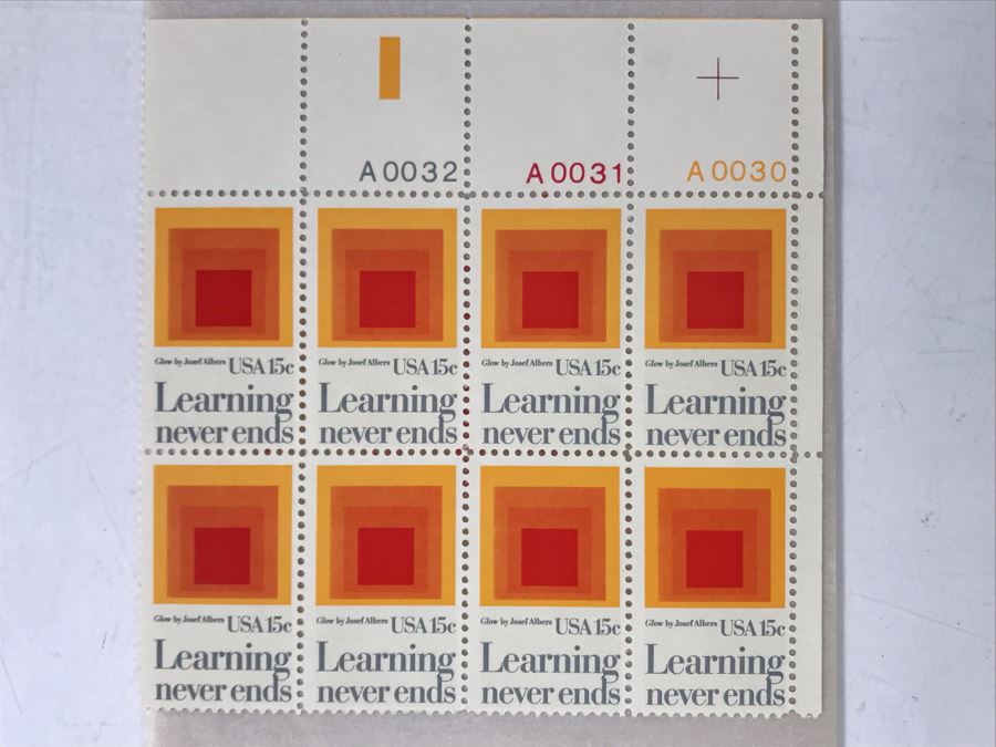 Mint Stamps Learning Never Ends Glow By Josef Albers [Photo 1]