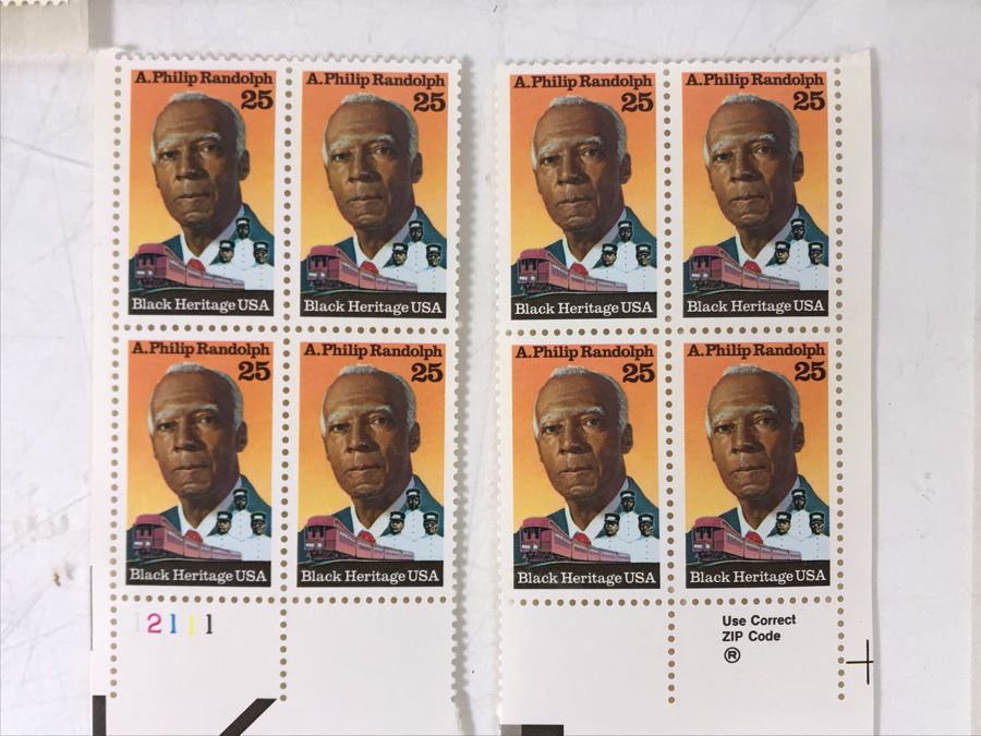 Collection Of Mint Stamps: Black Heritage A. Philip Randolph, The Boston Tea Party, John Hanson, Everett Dirksen, Architecture [Photo 3]