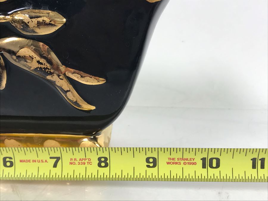 24KT Gold Painted Ceramic Planter 9W X 3D X 4.5H [Photo 9]