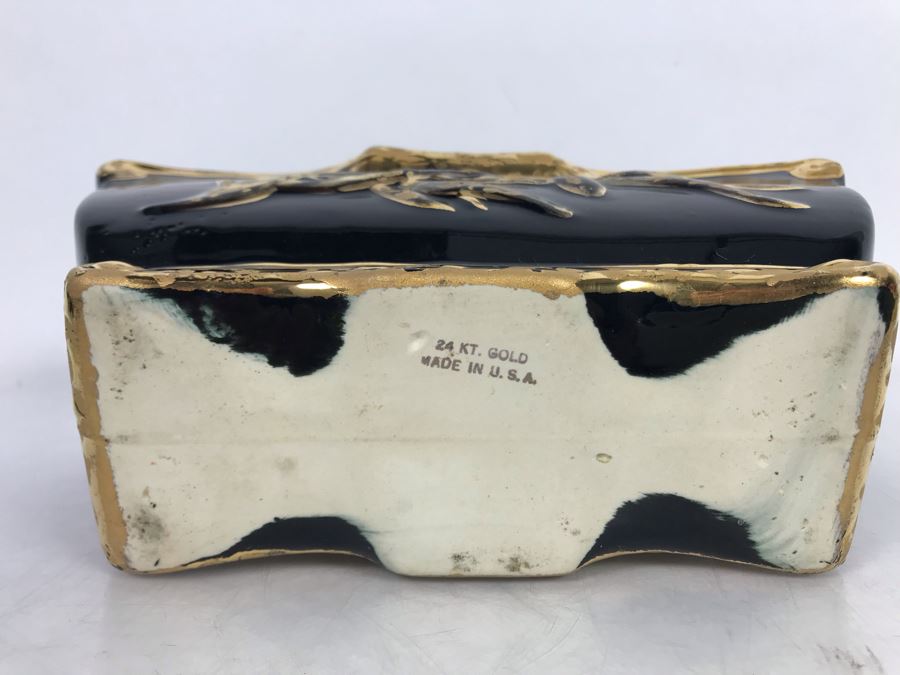 24KT Gold Painted Ceramic Planter 9W X 3D X 4.5H [Photo 7]