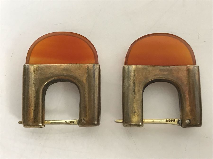 Pair Of Vintage Sterling Silver Earrings [Photo 2]