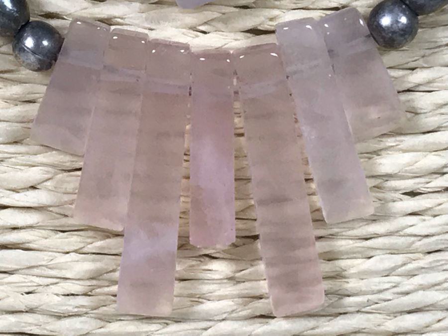 Vintage Sterling Silver And Rose Quartz Necklace [Photo 5]