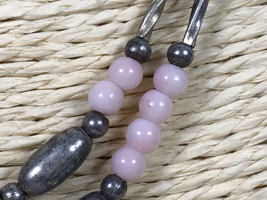 Vintage Sterling Silver And Rose Quartz Necklace [Photo 6]