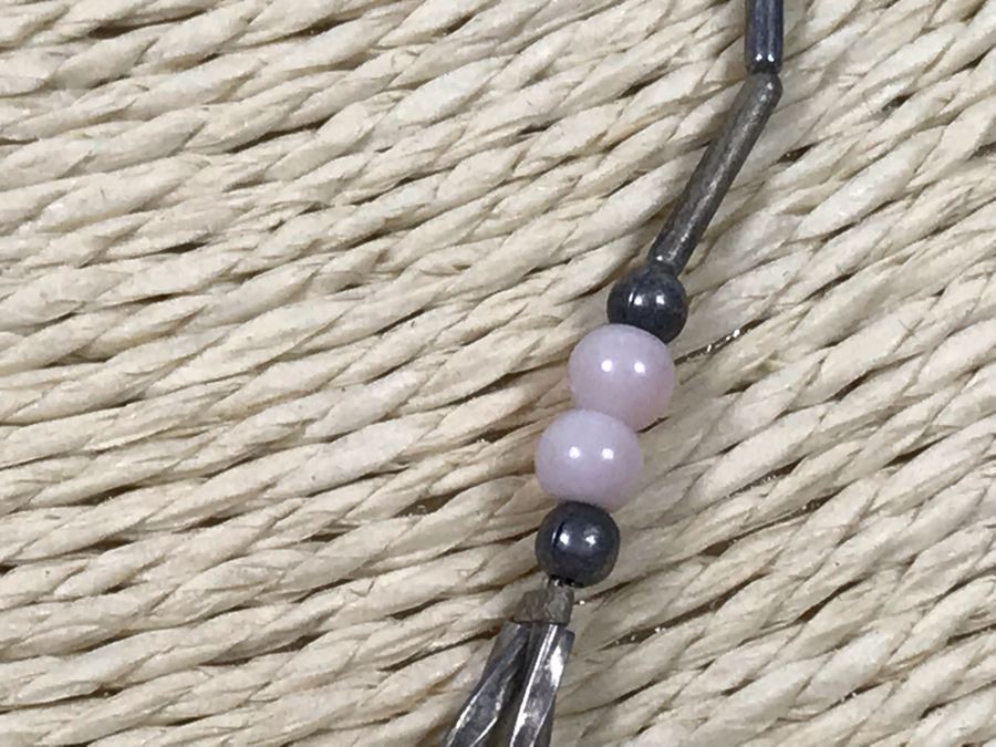 Vintage Sterling Silver And Rose Quartz Necklace [Photo 7]