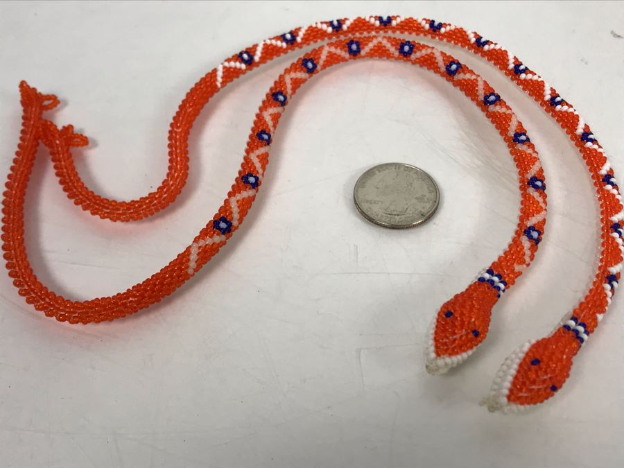 Pair Of Vintage Beaded Snakes 14L [Photo 1]