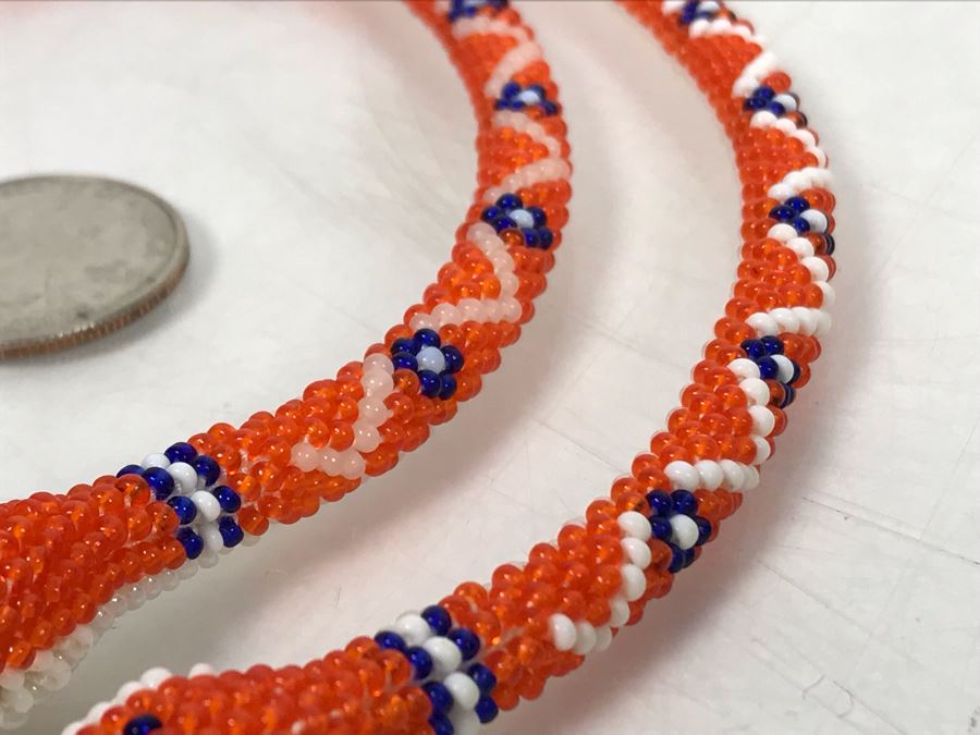 Pair Of Vintage Beaded Snakes 14L [Photo 5]