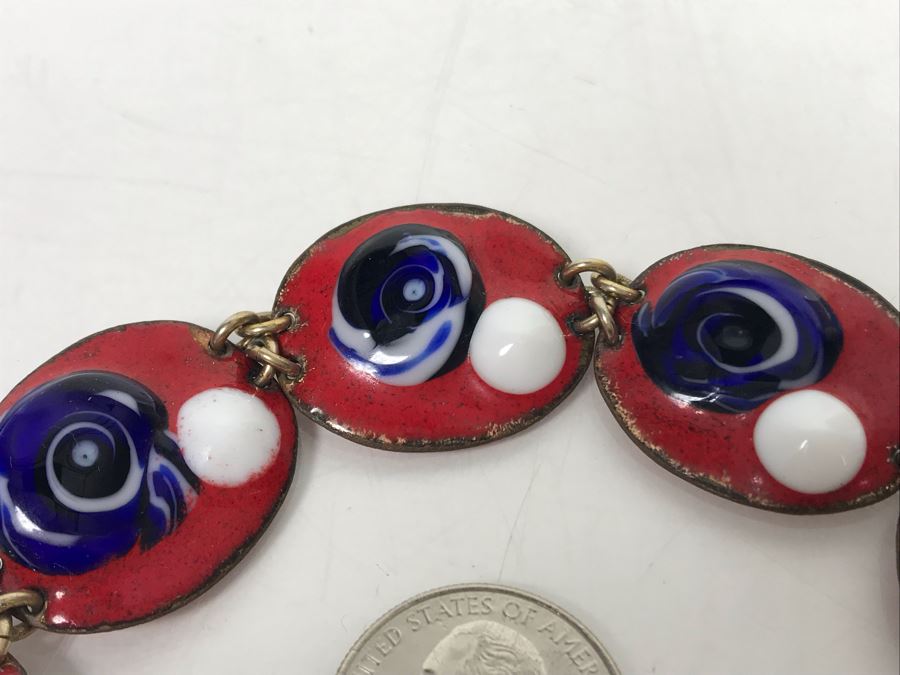 Vintage Artisan Enamel Bracelet 7L [Photo 4]