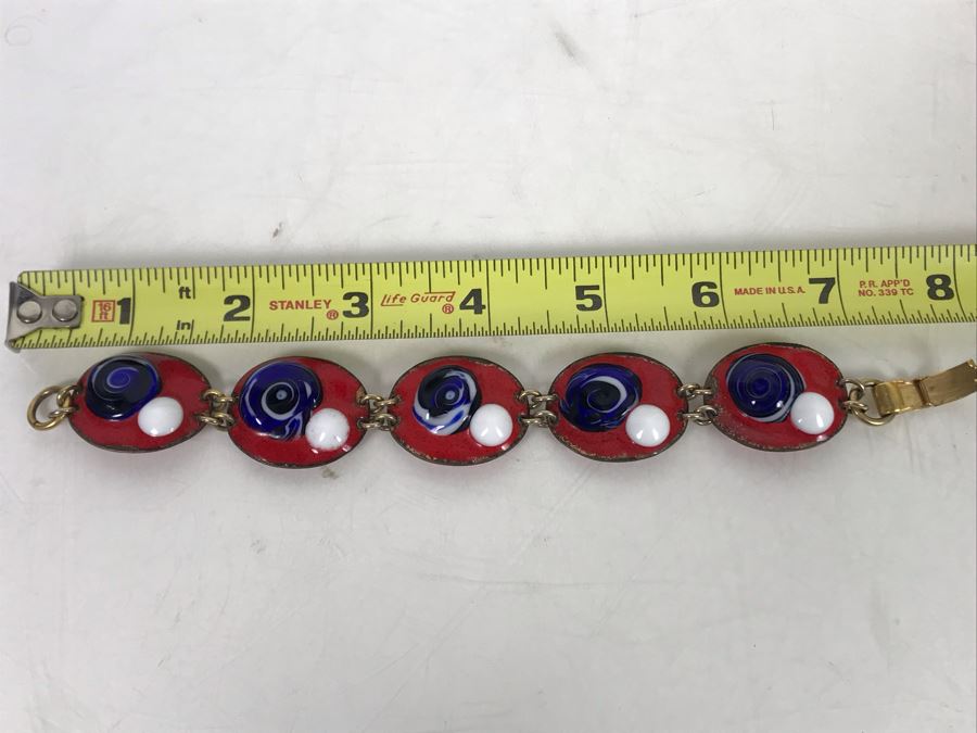 Vintage Artisan Enamel Bracelet 7L [Photo 8]