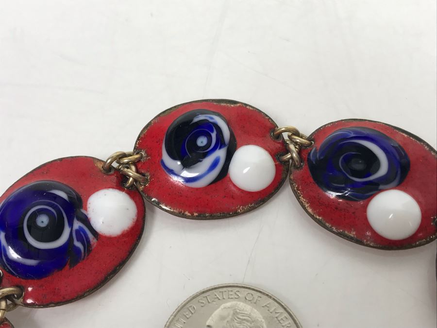 Vintage Artisan Enamel Bracelet 7L [Photo 3]