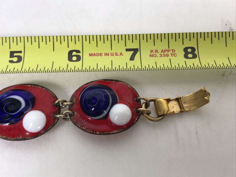 Vintage Artisan Enamel Bracelet 7L [Photo 7]