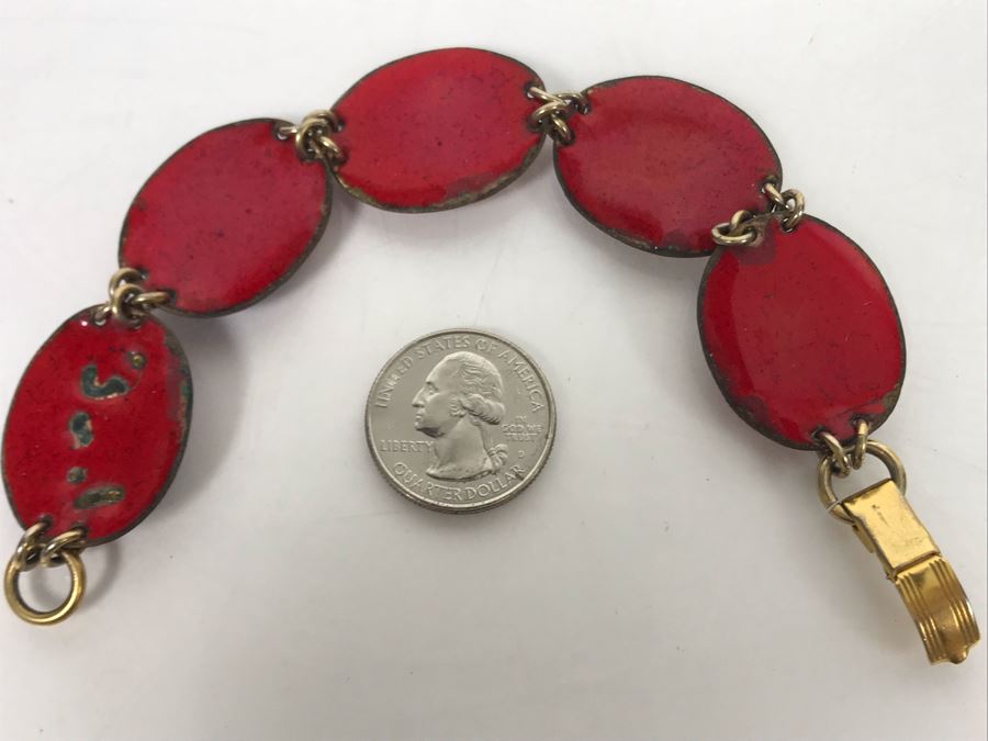 Vintage Artisan Enamel Bracelet 7L [Photo 6]