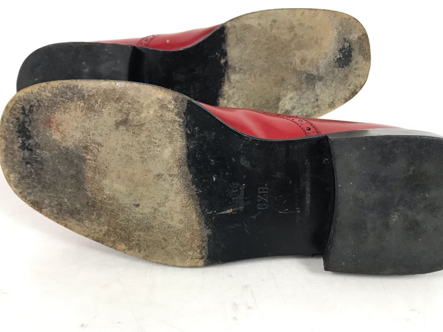 GUCCI Red Leather Shoes Size 6.5 B Made In Italy [Photo 6]