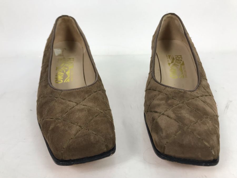 Salvatore Ferragamo Suede Leather Shoes Size 8AA [Photo 3]