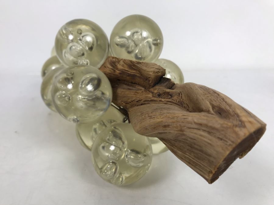 Lucite And Wood Sculptural Grapes 12W X 5D X 4.5H [Photo 7]