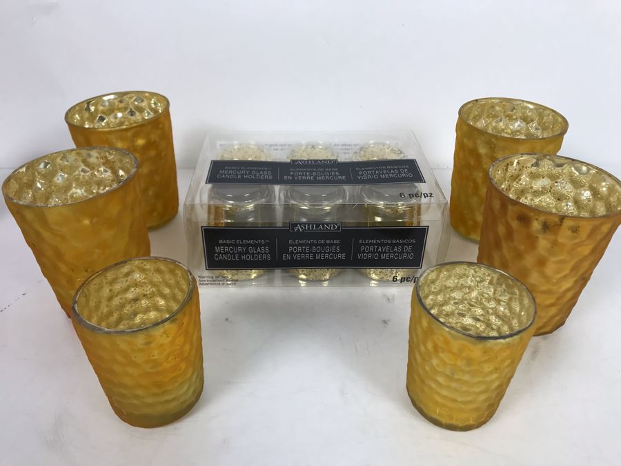 Various New Restoration Hardware Yellow Votive Sets And New Set Of Six Mercury Glass Candle Holders [Photo 2]