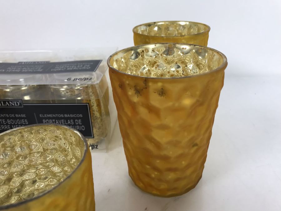Various New Restoration Hardware Yellow Votive Sets And New Set Of Six Mercury Glass Candle Holders [Photo 3]