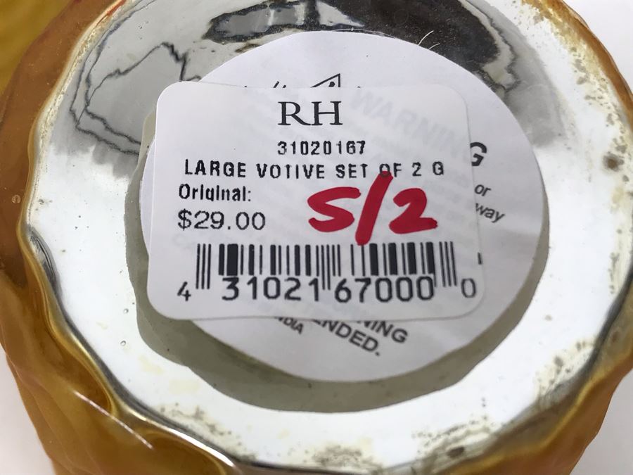 Various New Restoration Hardware Yellow Votive Sets And New Set Of Six Mercury Glass Candle Holders [Photo 6]