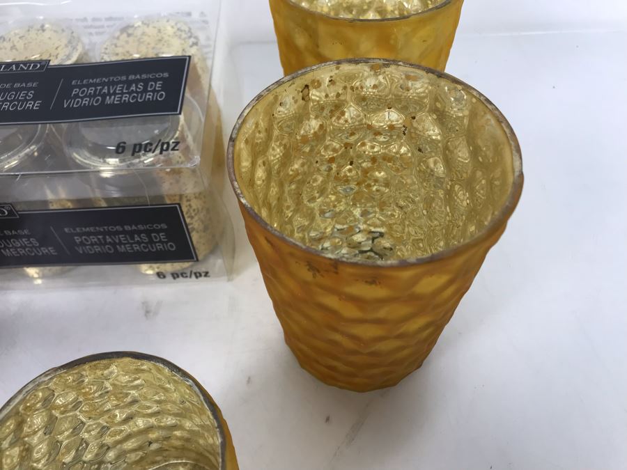 Various New Restoration Hardware Yellow Votive Sets And New Set Of Six Mercury Glass Candle Holders [Photo 4]