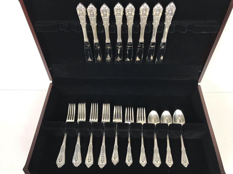 Sterling Silver Wallace Flatware Service For 8 With Large Silver