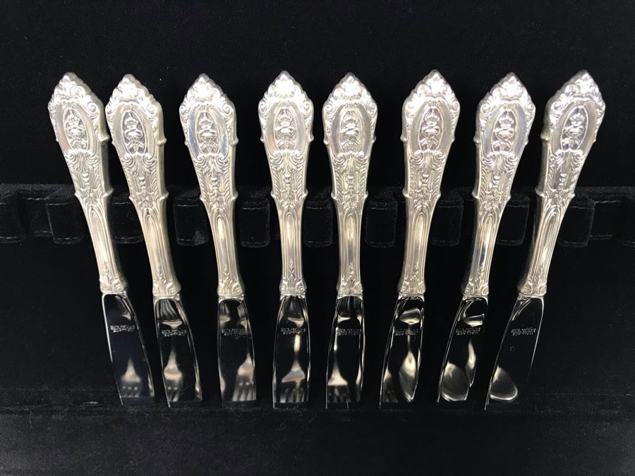 Sterling Silver Wallace Flatware Service For 8 With Large Silver
